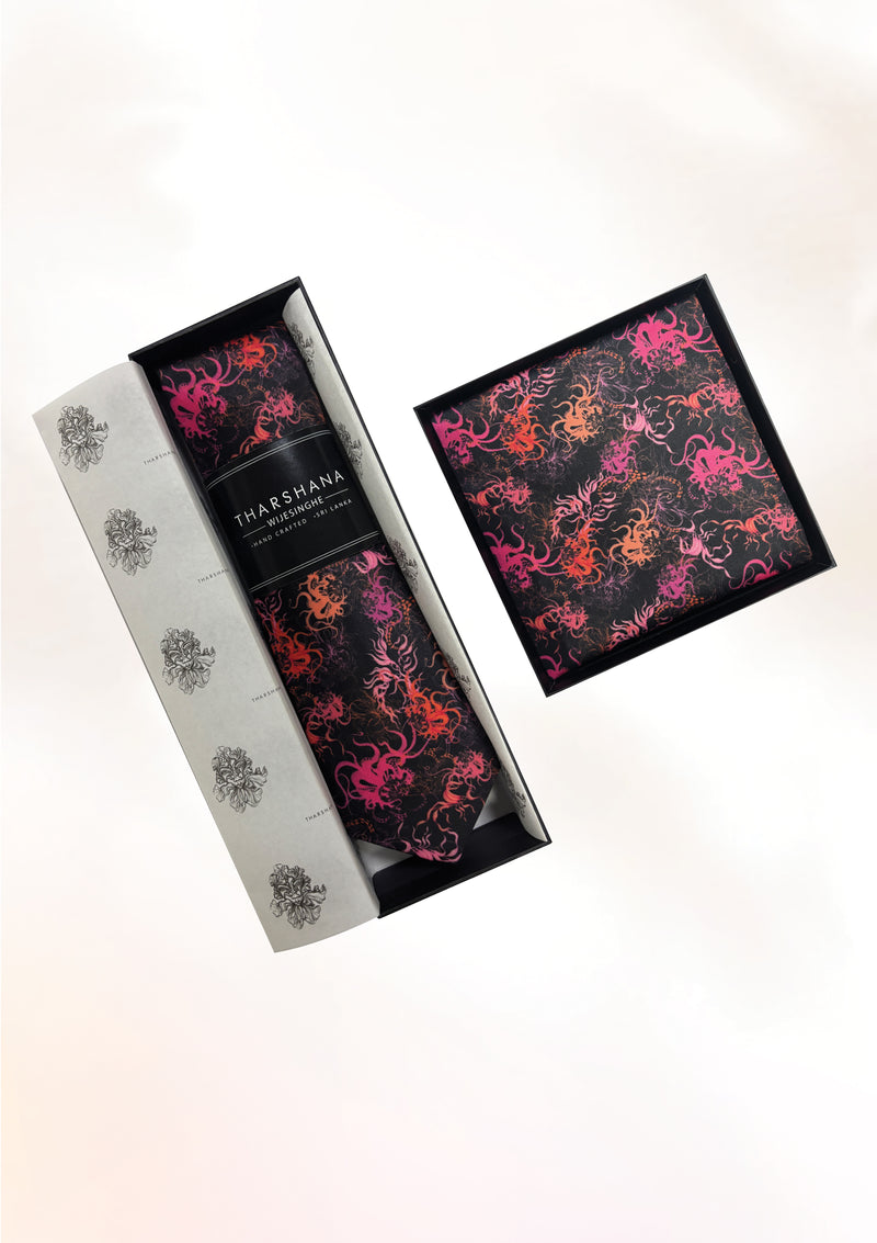 Abstract Chrysanthemum Octopus Tie & Pocket Square