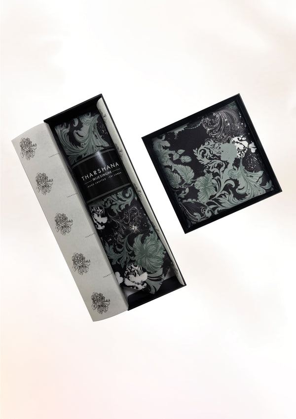 Black Hibiscus Ocean Tie & Pocket Square