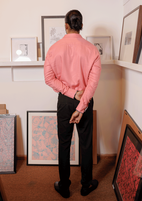 Rouge Contrast Cuff Long Sleeve Shirt