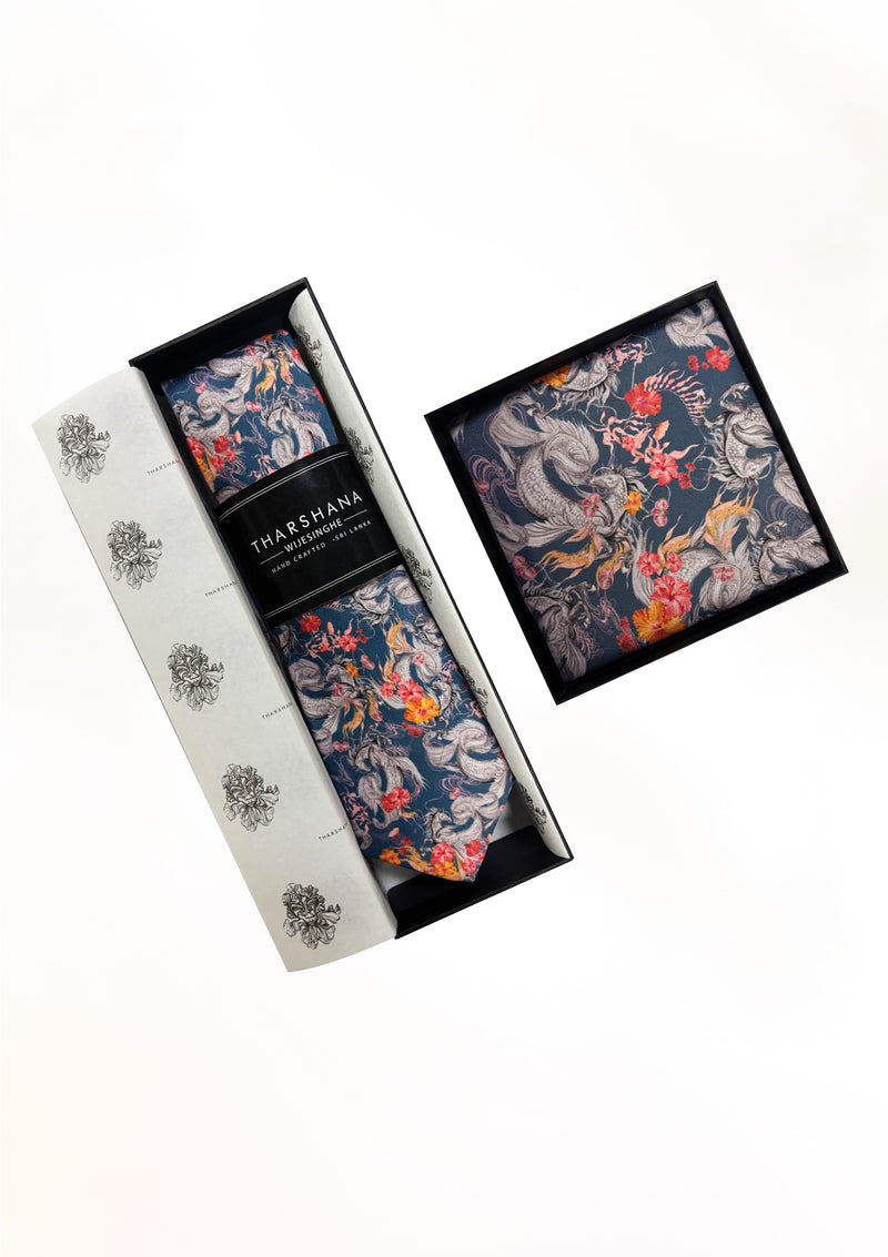 Whimsical Seahorse Tie & Pocket Sqaure