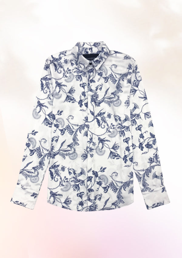 Vintage Orchid Blue Long Sleeve Shirt