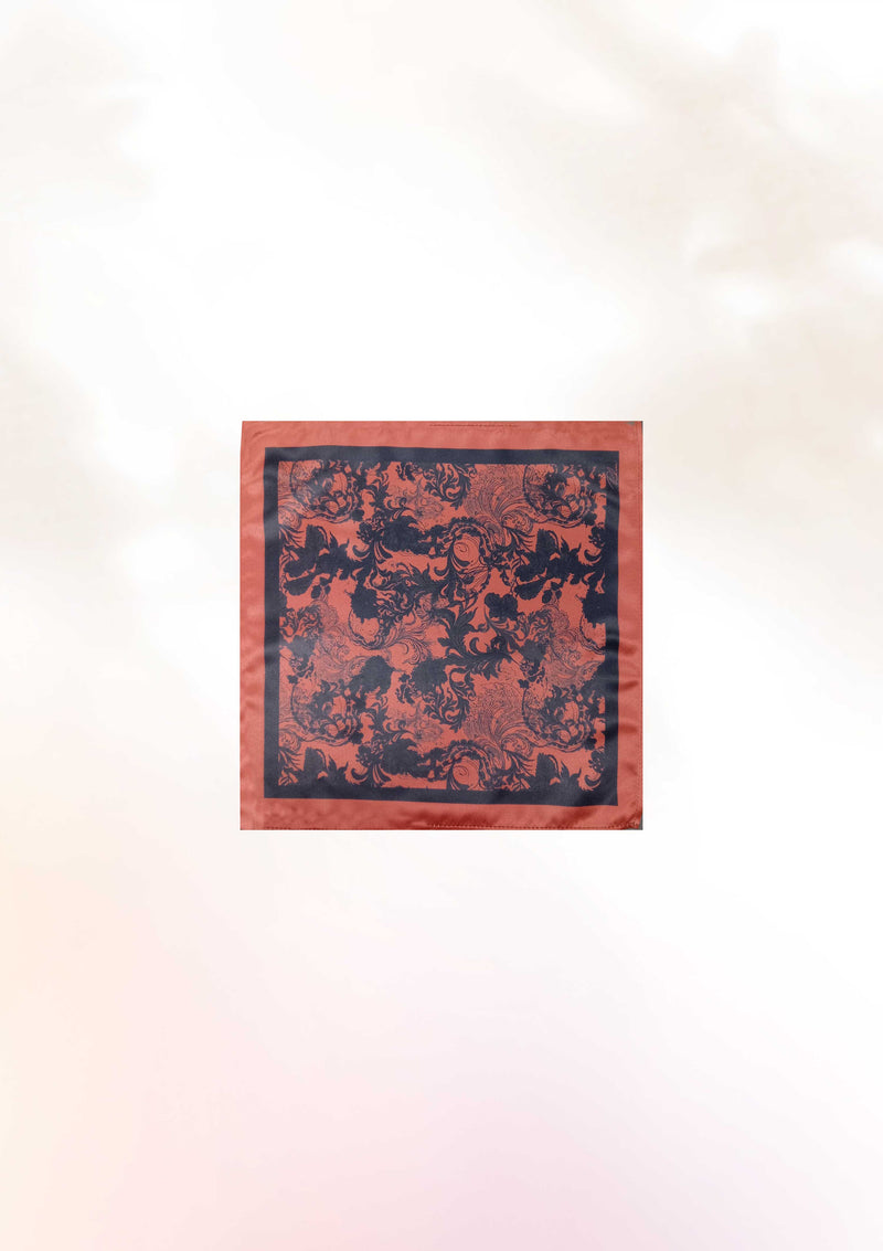Burnt Orange Waveform Pocket Square