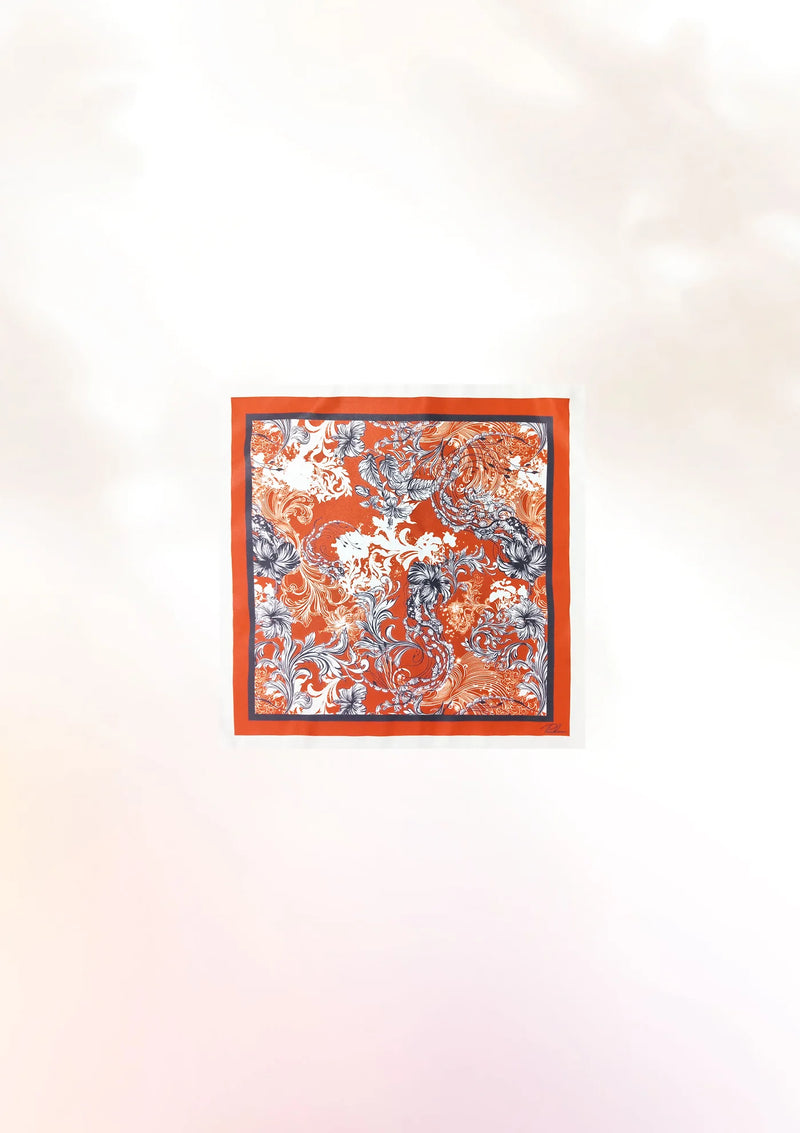 Hibiscus Jellyfish Orange Tie & Pocket Sqaure