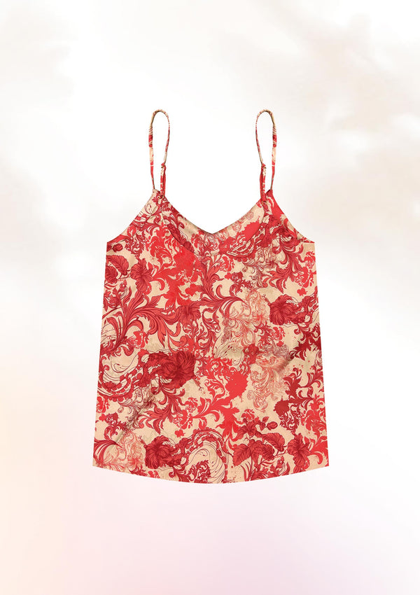 Scarlet Chrysanthemum Cami Top