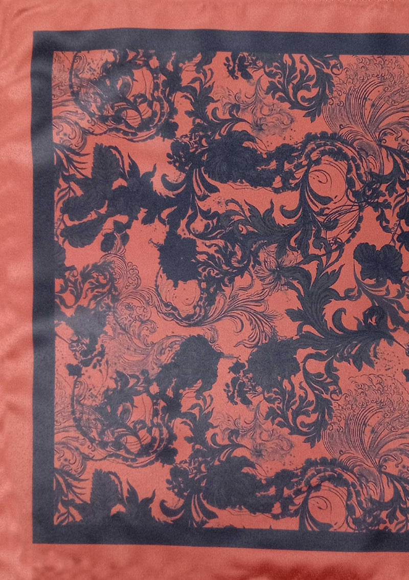 Burnt Orange Waveform Pocket Square