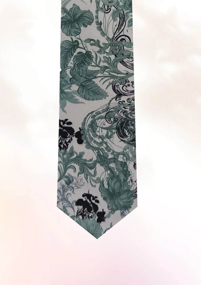 Ocean Blue Hibiscus Tie & Pocket Sqaure