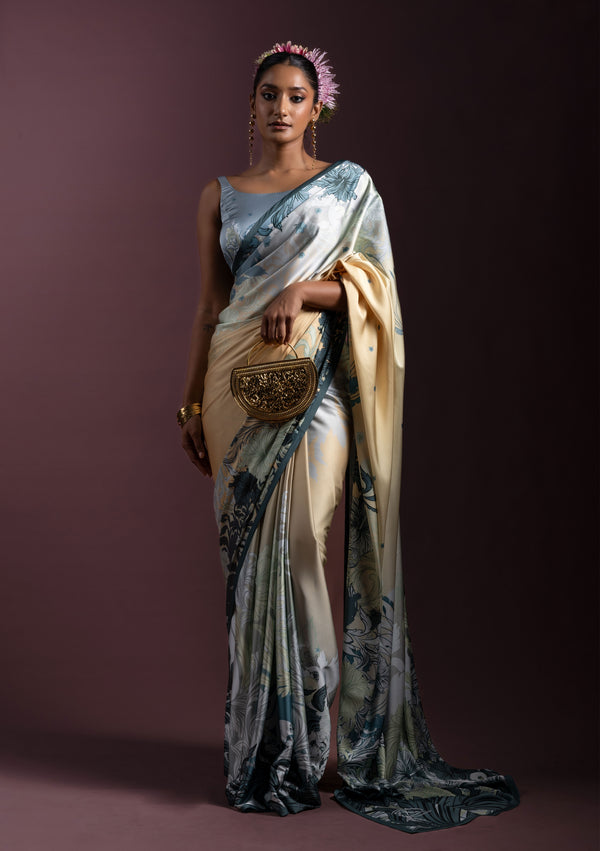 Vintage sea Baroque Saree