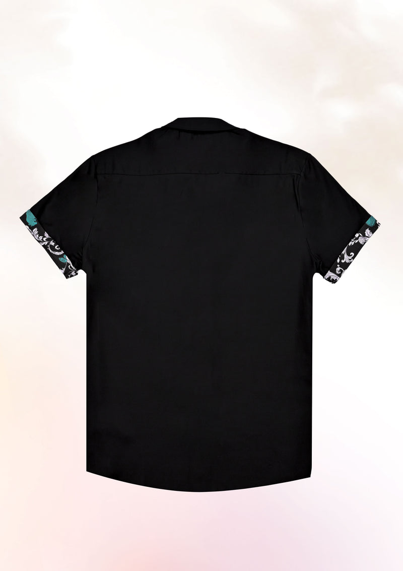 Black Contrast Cuff shirt
