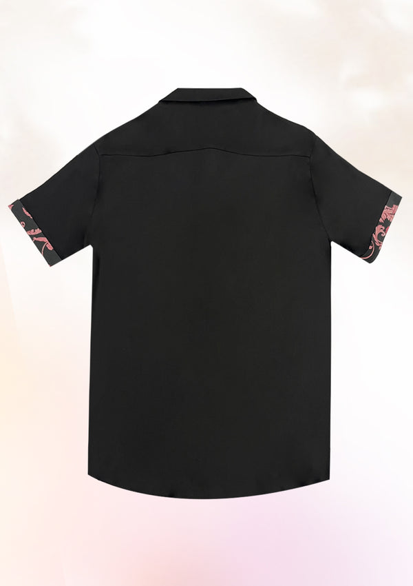 Black Contrast cuff shirt