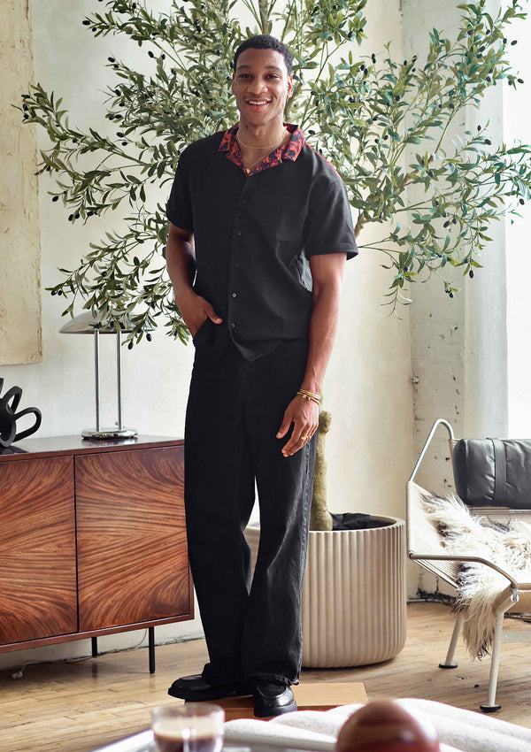 Black Rust Resort Collar Shirt