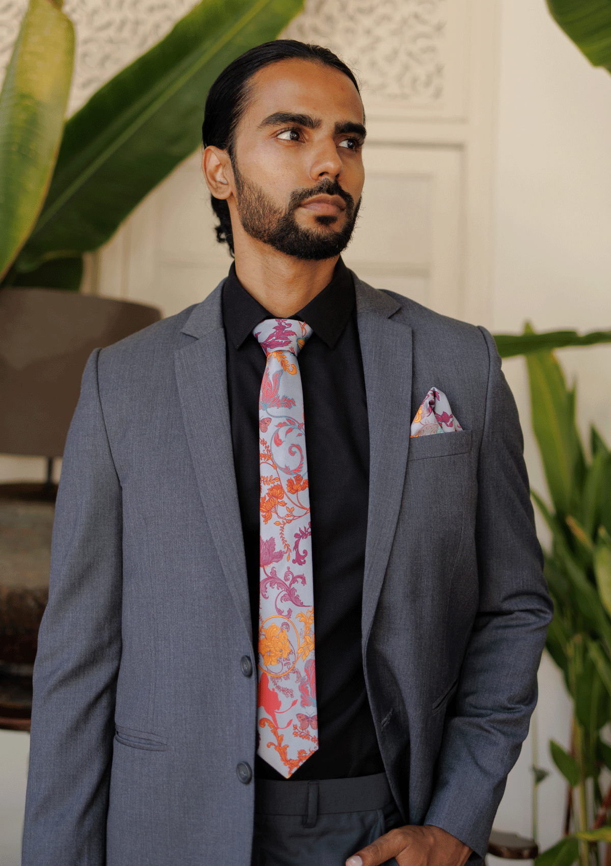 Vibrant Baroque Tie – Tharshana - Online Design Store