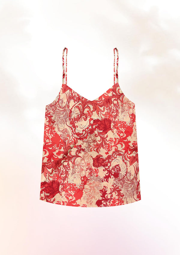 Scarlet Chrysanthemum Cami Top