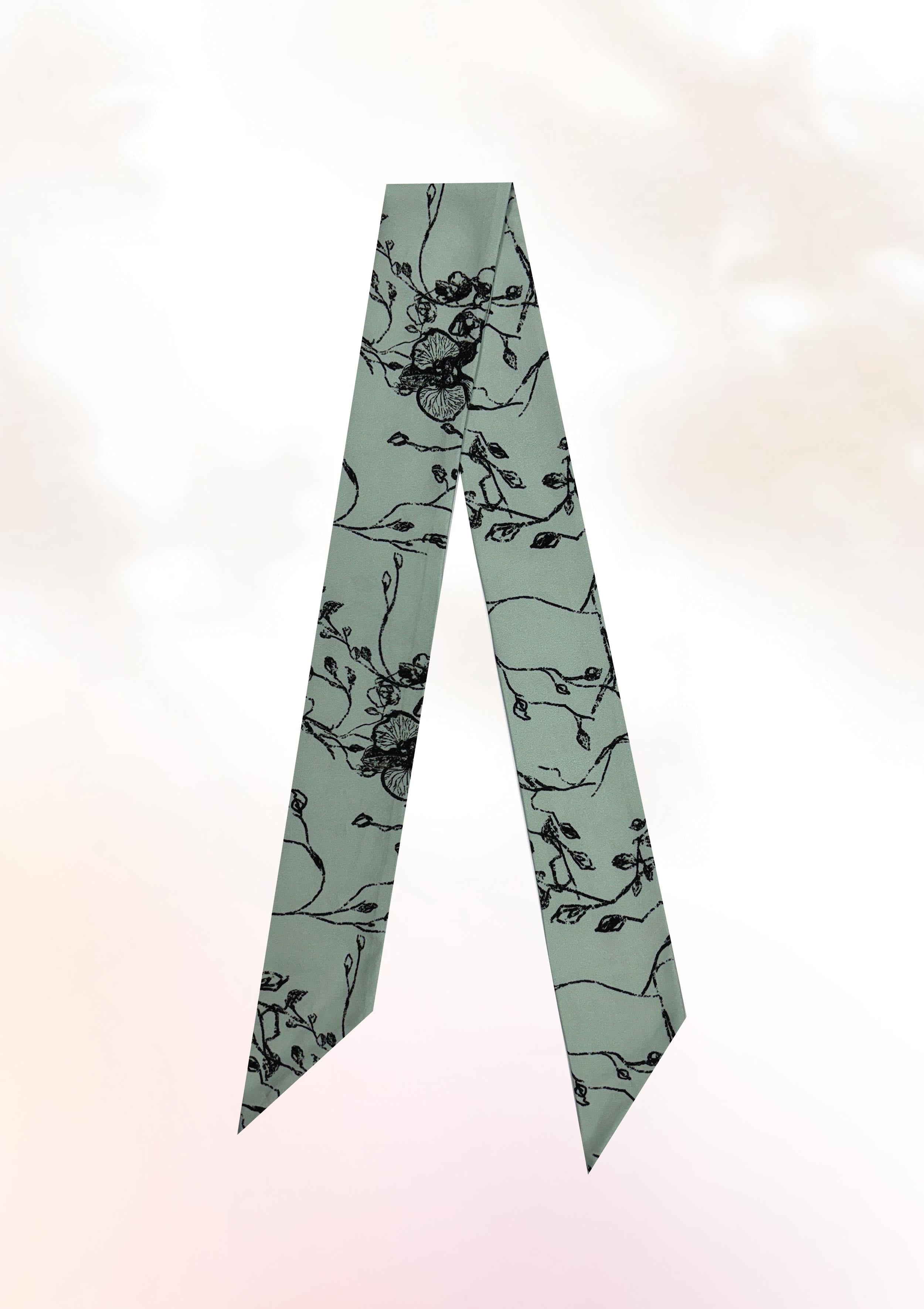 Charcoal Orchid Twilly Scarf – Tharshana - Online Design Store