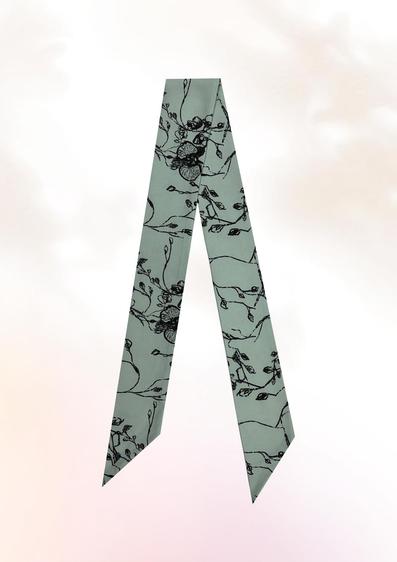 Charcoal Orchid Twilly Scarf