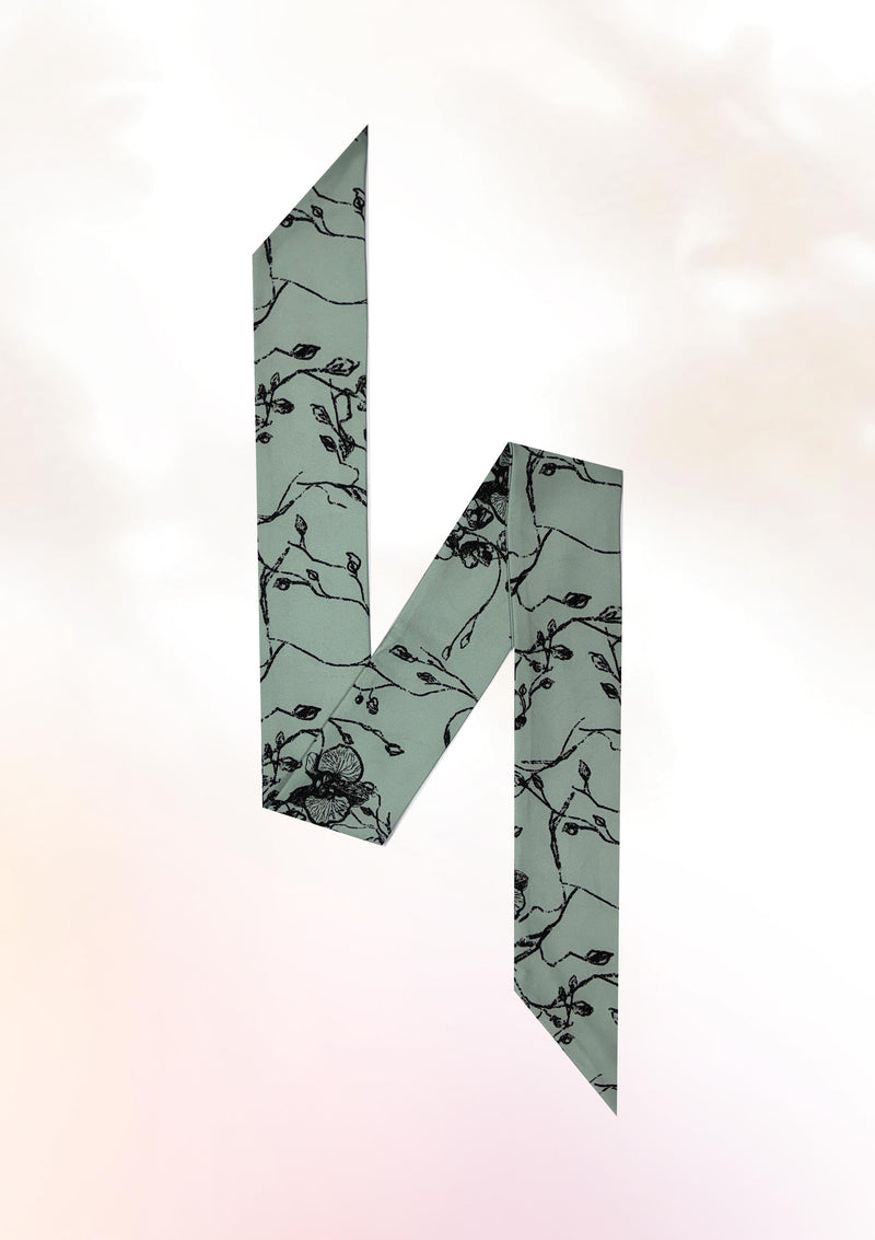 Charcoal Orchid Twilly Scarf