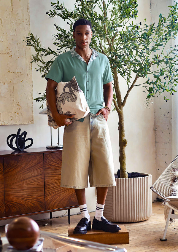 Mint Grove Resort Collar Shirt