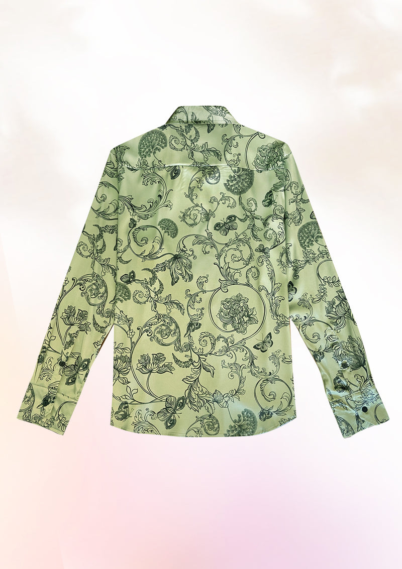 Olive Green Mythical Leopard Long Sleeve Shirt