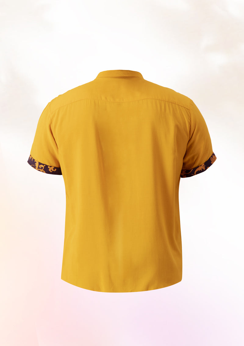Contrast Cuff Honey Yellow shirt