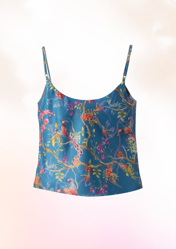 Whimsical Blue Cowl Neck Cami